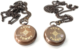 Your Tommy Your Tubbo Locket Compass Necklace Pendant Set Antique - £19.98 GBP