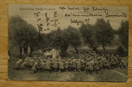 Vintage Postcard WWI 1912 German Military Mail Soldiers Catholic Field Service - £10.19 GBP