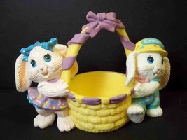 Hallmark Crayola plastic bunnies with basket figurine 1991 original box Easter - £5.55 GBP