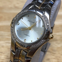 Pierre Cardin Quartz Watch Women 8 Diamonds Dual Tone Japan Movt New Battery 7" - $23.74