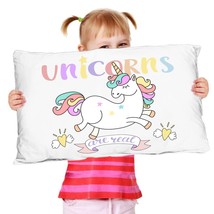 Unicorns Are Real Pillow Case Cute Gift for Daughter Granddaughter Niece White - £14.80 GBP