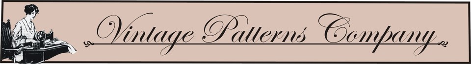 A welcome banner for Vintage Patterns Company