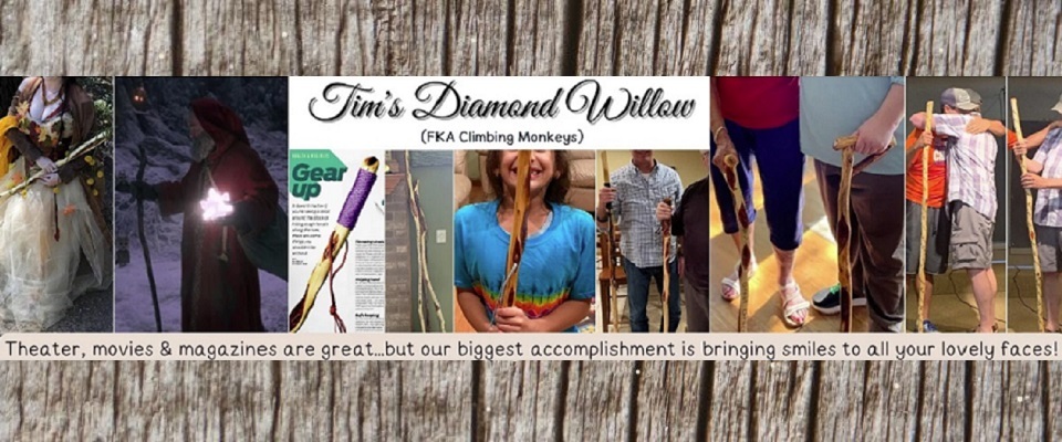 A welcome banner for Tims Diamond Willow
