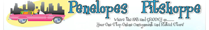 A welcome banner for Penelope's Pitshoppe