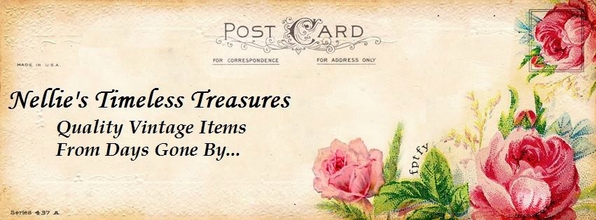A welcome banner for Nellie's Timeless Treasures