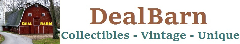 A welcome banner for DealBarn booth of collectibles unique and vintage items at a great price. Enjoy!