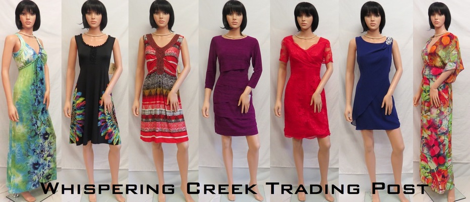 A welcome banner for Whispering Creek Trading Post