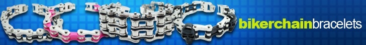 A welcome banner for Biker Chain Bracelets