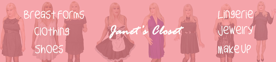 A welcome banner for Janet's Closet - Breast Forms, Jewelry, Makeup, Wigs, & More!