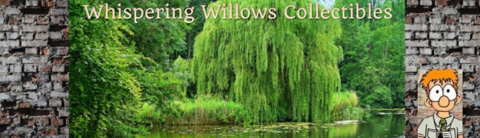 A welcome banner for Whispering Willows Collectibles