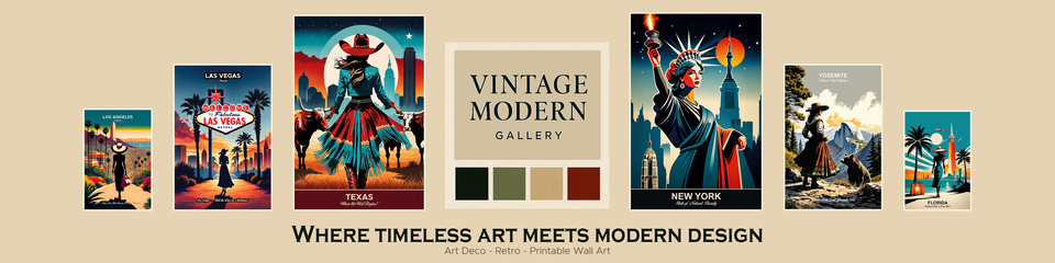 A welcome banner for VintageModernGallery