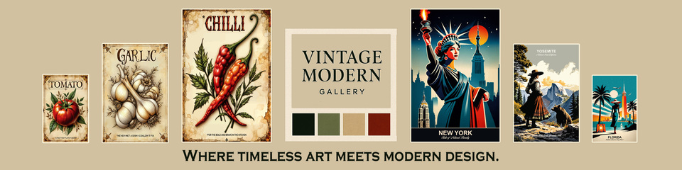 A welcome banner for VintageModernGallery