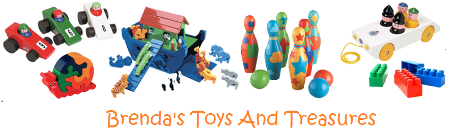A welcome banner for Brenda's Toys and Treasures