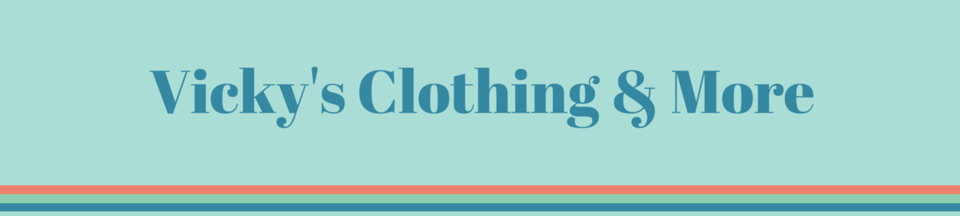 A welcome banner for Vicky's Clothing and More's booth