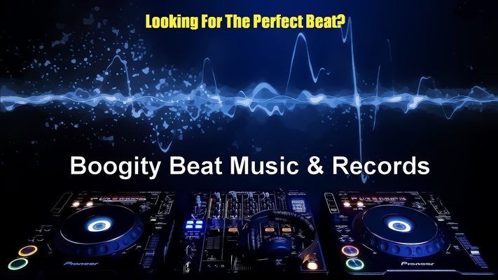 A welcome banner for Boogity Beat Music & Records