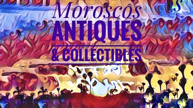 A welcome banner for Morosco's Antiques & Collectibles