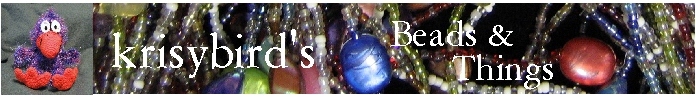 A welcome banner for krisybird's Beads and Things