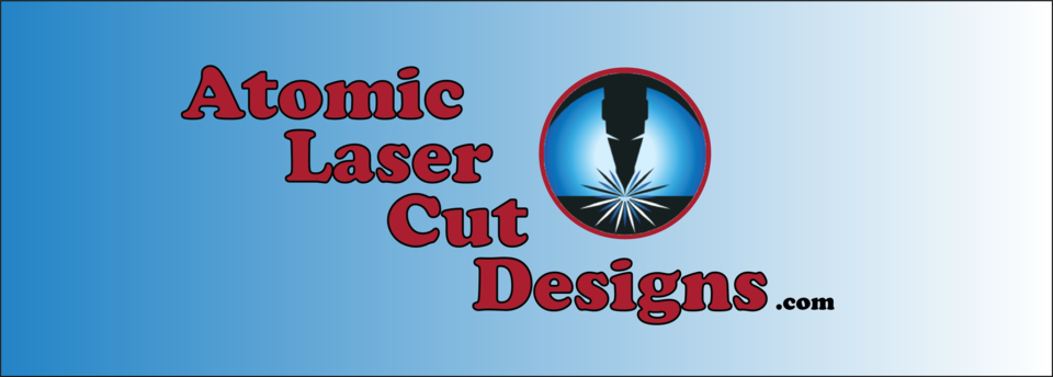 A welcome banner for AtomicLaserCutDesigns