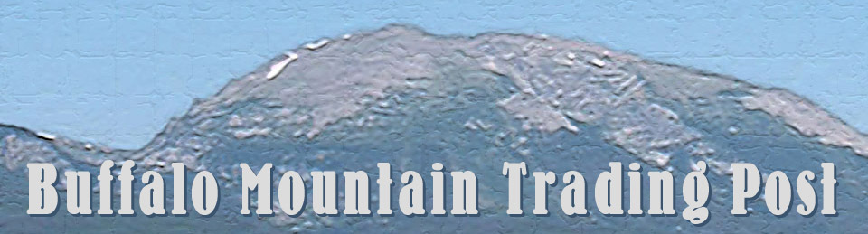 A welcome banner for Buffalo Mountain Trading Post