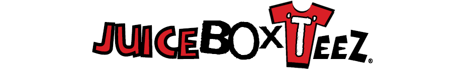 A welcome banner for JuiceBoxTeez
