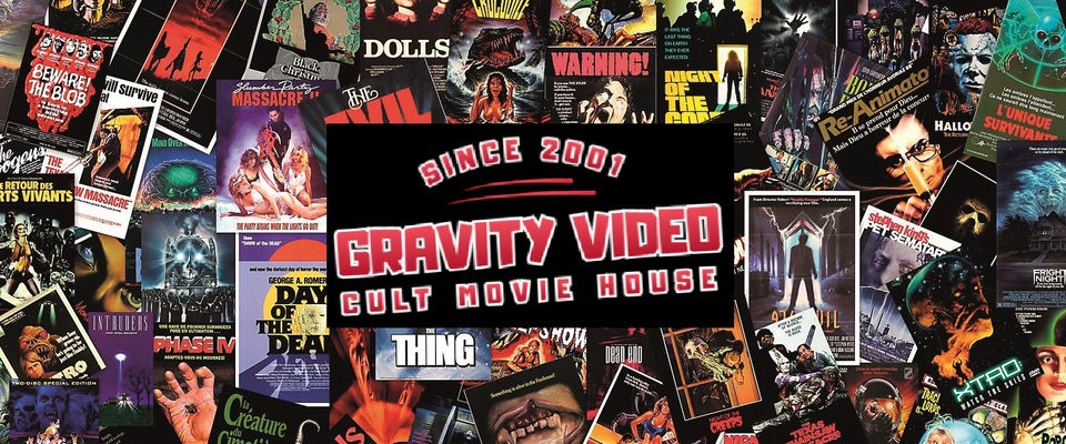 A welcome banner for Gravity Video - Cult Movie House