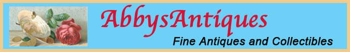 A welcome banner for Abbysantiques booth