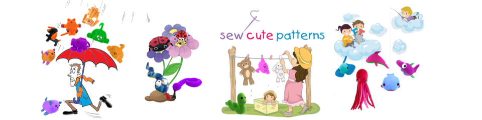 A welcome banner for Sew Cute Patterns