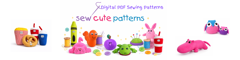 A welcome banner for Sew Cute Patterns