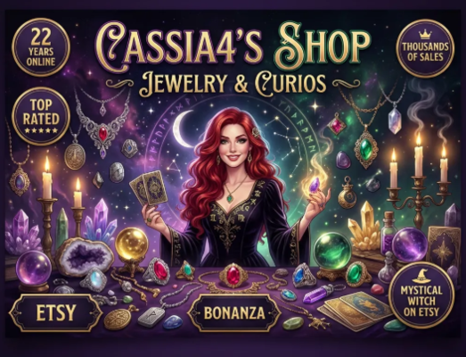 A welcome banner for Cassia4's Spirited Jewelry "Feel the Magick" Haunted Rings Spell Cast Jewelry 