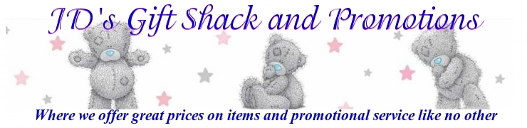 A welcome banner for JDsGiftShackandPromotions
