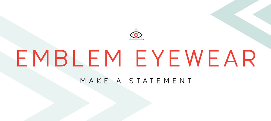 A welcome banner for Emblem Eyewear