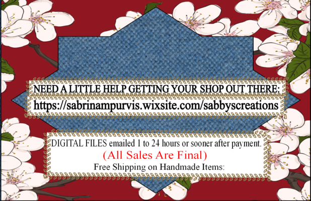 A welcome banner for sabrina's store