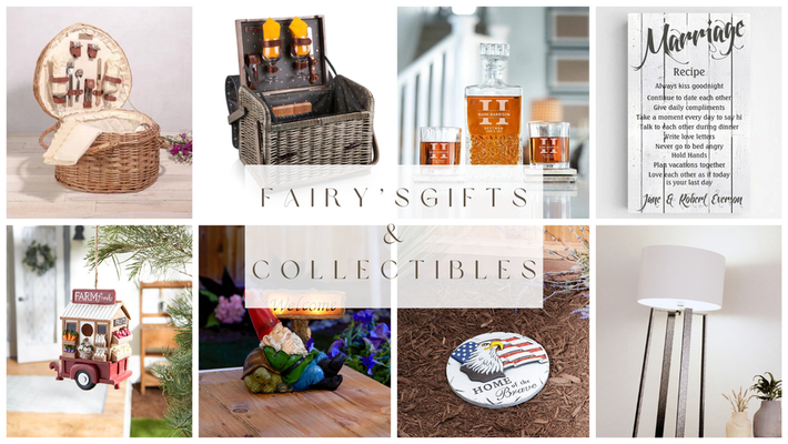 A welcome banner for Fairy's Gifts & Collectibles