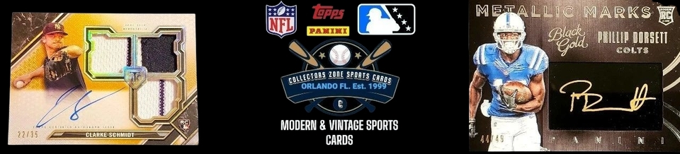 A welcome banner for COLLECTORS ZONE SPORTS CARDS