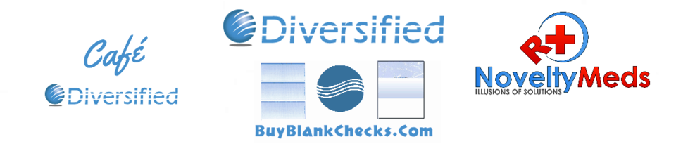 A welcome banner for Diversified Company / Café Diversified / BuyBlankChecks.com