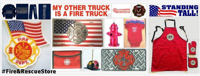 A welcome banner for FIRE AND RESCUE STORE