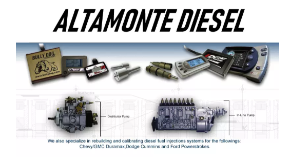 A welcome banner for Altamonte Diesel - Performance and Repair.