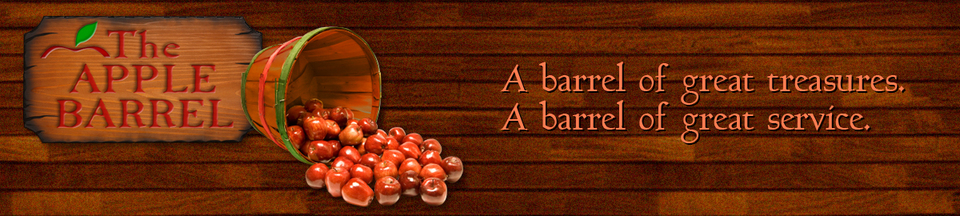 A welcome banner for The Apple Barrel