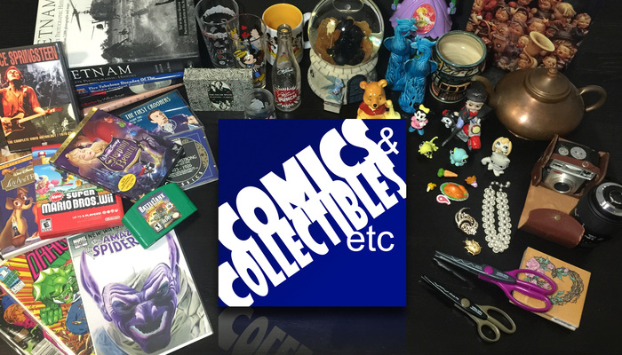 A welcome banner for Comics and Collectibles Etc.