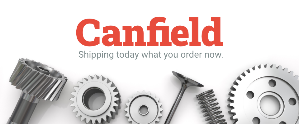 A welcome banner for Canfield Parts and Equipment