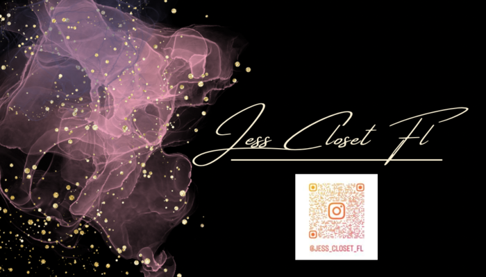 A welcome banner for Jess Closet