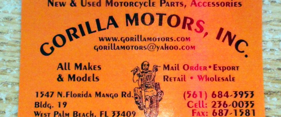 A welcome banner for Gorilla Motors