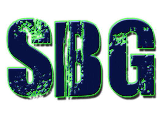 A welcome banner for SBG's booth