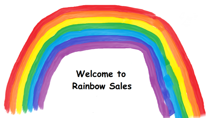 A welcome banner for Rainbow_Sales