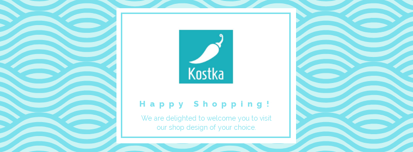 A welcome banner for Kostka Shop