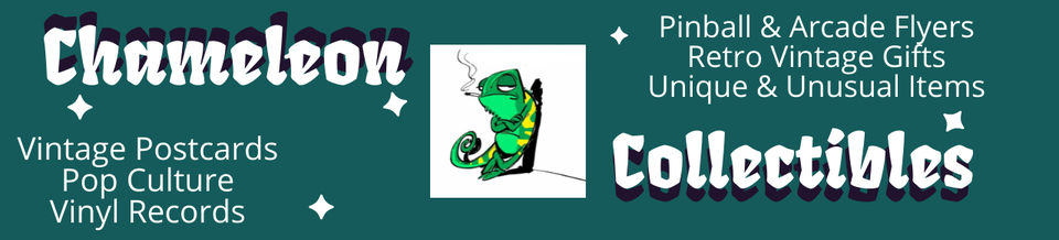 A welcome banner for Chameleon Collectibles