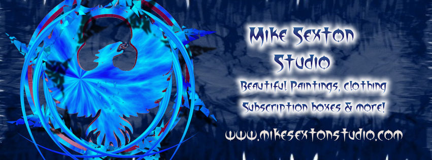 A welcome banner for Mike Sexton Studio's Booth