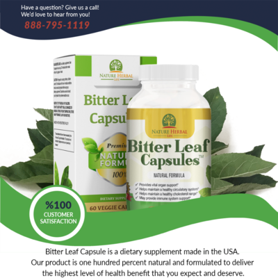 A welcome banner for Bitter Leaf Capsules