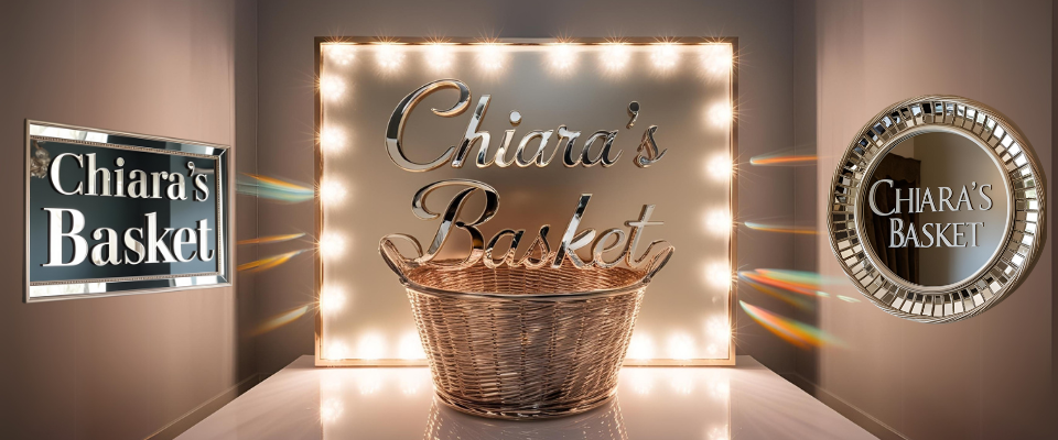 A welcome banner for Chiara's Basket