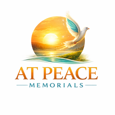 A welcome banner for At Peace Memorials
